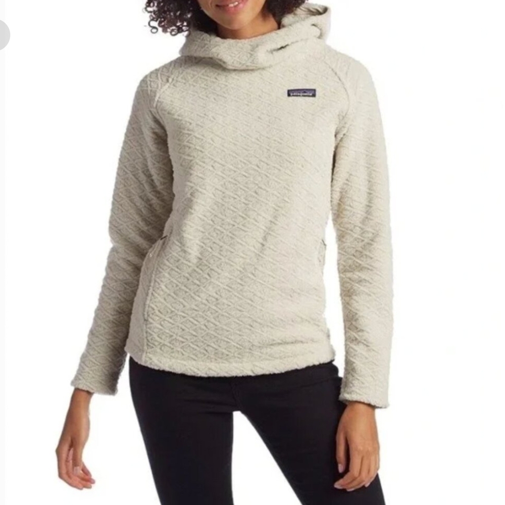 Patagonia Cream Cowl Neck Sweater Plush Fleece